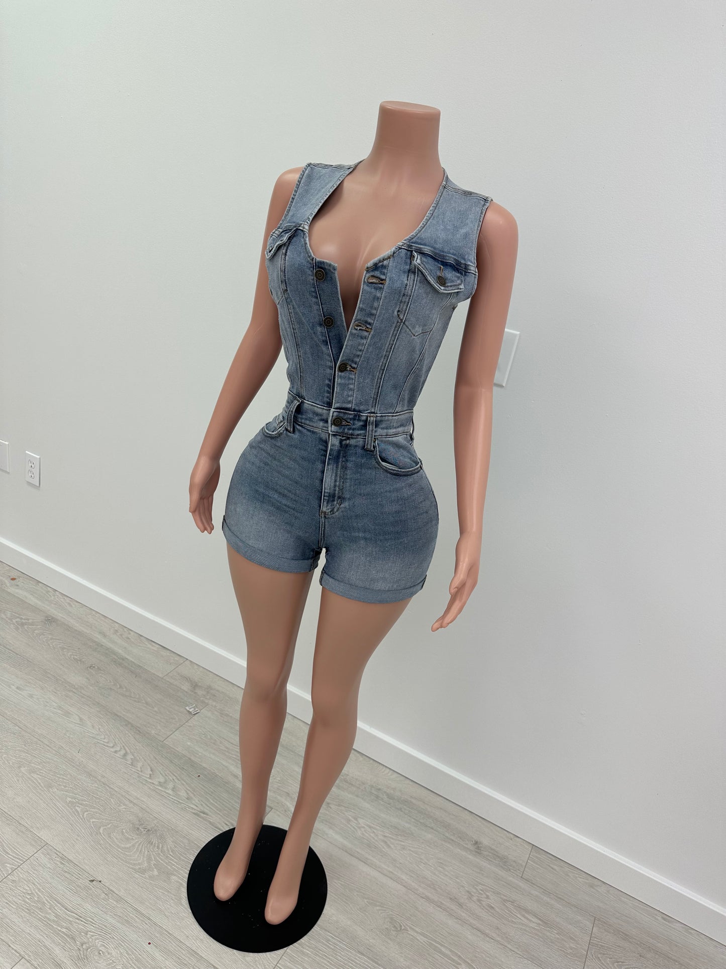 BLAZE DENIM ROMPER