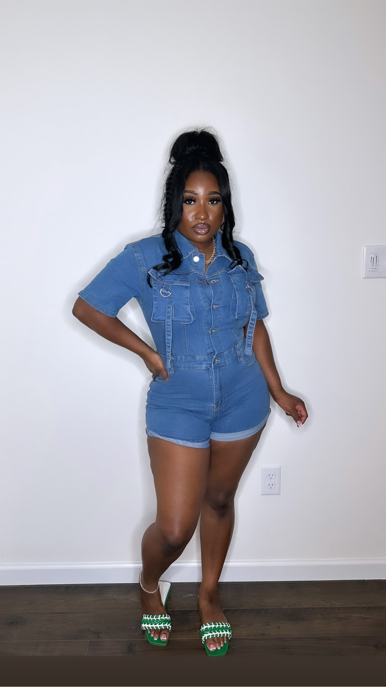 Daisy Denim Romper