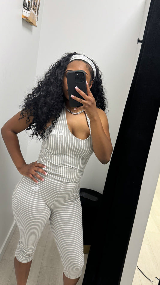 STRIPPED CAPRI SET